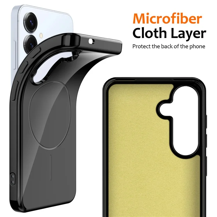 Bulk Purchasing For Samsung Galaxy S23 FE Magnetic Case Compatible with MagSafe TPU Phone Back Cover with Lanyard - Black