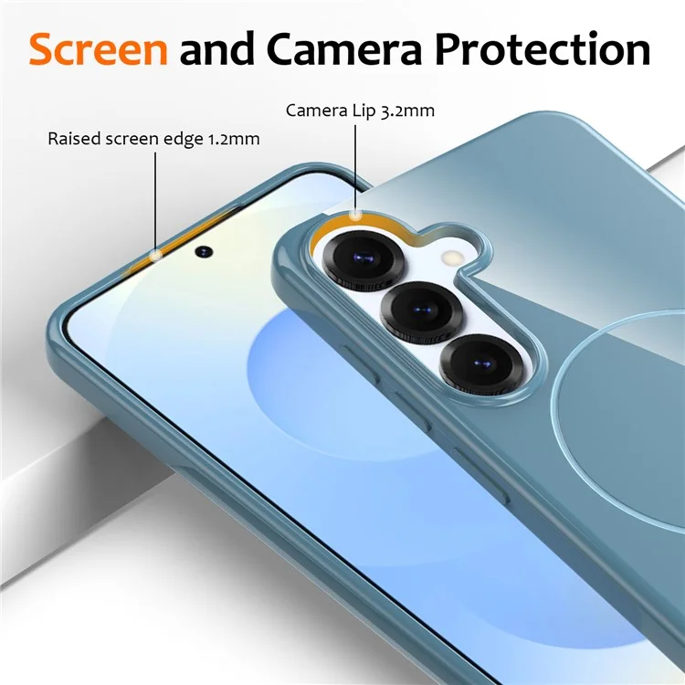 Achat en gros pour Coque Samsung Galaxy S24 FE Magnétique Compatible avec MagSafe Étui Arrière TPU pour Téléphone avec Dragonne - Bleu