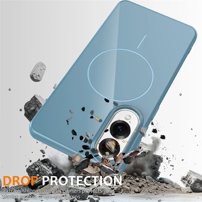 Bulk-Einkauf für Samsung Galaxy S25 Edge Magnetische Hülle kompatibel mit MagSafe TPU Handyrückseite mit Lanyard - Blau