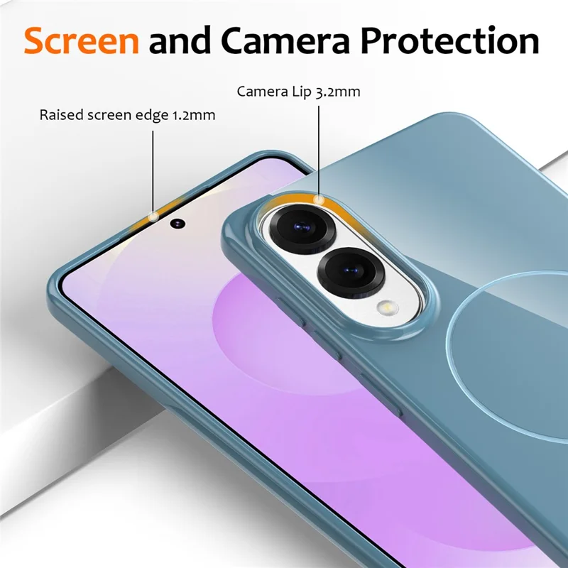 Bulk-Einkauf für Samsung Galaxy S25 Edge Magnetische Hülle kompatibel mit MagSafe TPU Handyrückseite mit Lanyard - Blau