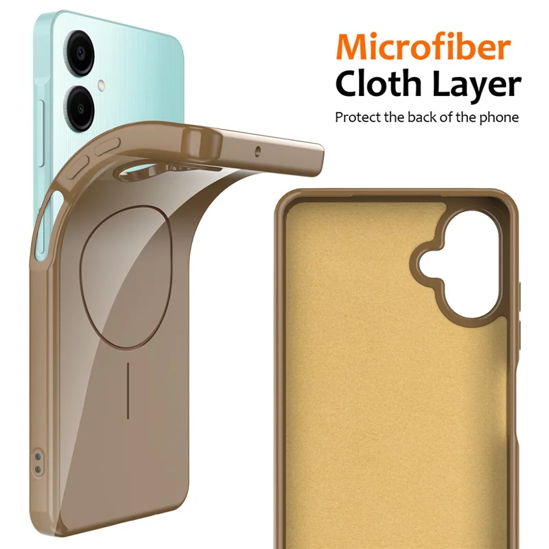Bulk Purchasing Magnetic Case For Samsung Galaxy A06 5G  /  F06 5G  /  M06 5G Compatible with MagSafe TPU Phone Back Cover with Lanyard - Desert Gold