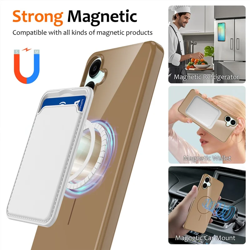 Bulk Purchasing Magnetic Case For Samsung Galaxy A06 5G  /  F06 5G  /  M06 5G Compatible with MagSafe TPU Phone Back Cover with Lanyard - Desert Gold