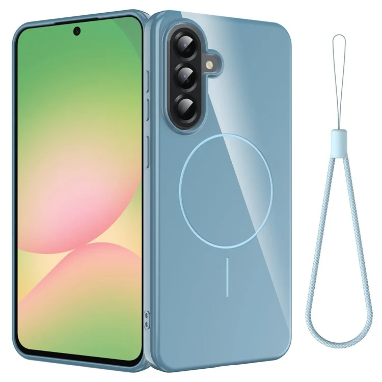 Achat en gros pour étui magnétique Samsung Galaxy A55 5G compatible avec MagSafe, coque arrière en TPU avec dragonne - Bleu