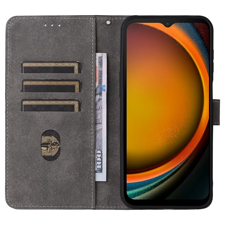 Für Samsung Galaxy XCover7 Pro Hülle Geldbörse RFID-Schutz Kunstleder Ständer mit Gurt - Blau
