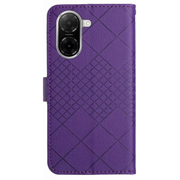 For Xiaomi Redmi A5 NFC (173.45mm) Case Wallet Imprint PU Leather Flip Folio Phone Cover - Dark Purple