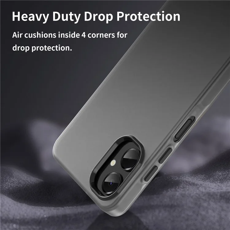 Cover per Samsung Galaxy A06 5G in TPU + PC - Design Opaco Trasparente - Nero