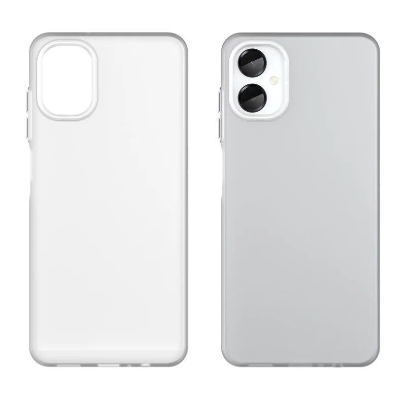 غطاء لهاتف Samsung Galaxy A06 5G من مادة TPU + PC، غطاء خلفي شفاف بلون أبيض غير لامع
