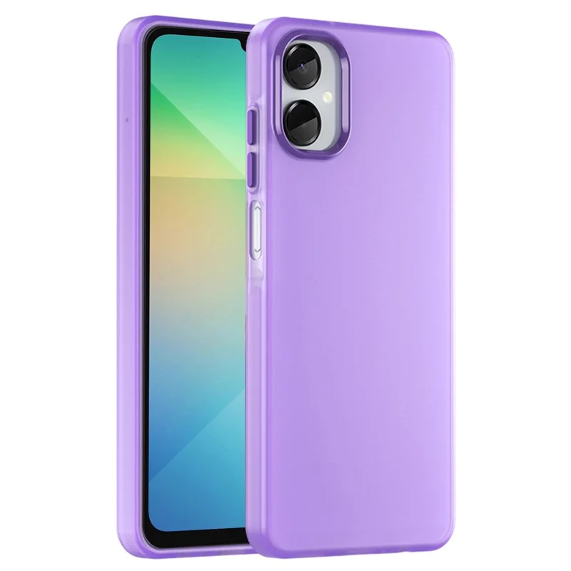 For Samsung Galaxy A06 5G Case TPU + PC Phone Back Cover Matte Translucent Design - Dark Purple