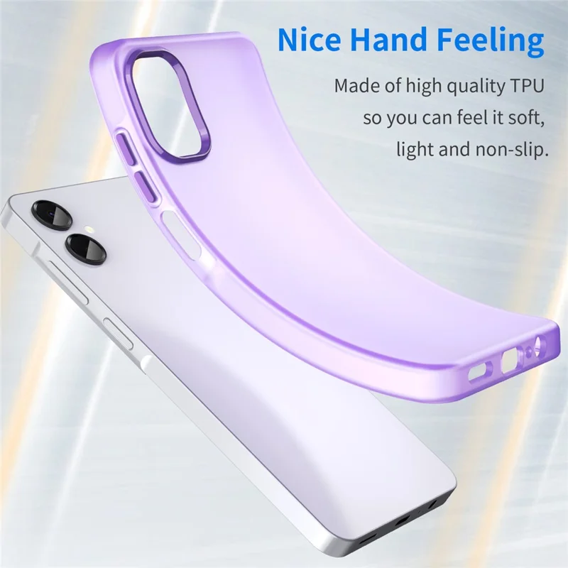 For Samsung Galaxy A06 5G Case TPU + PC Phone Back Cover Matte Translucent Design - Dark Purple