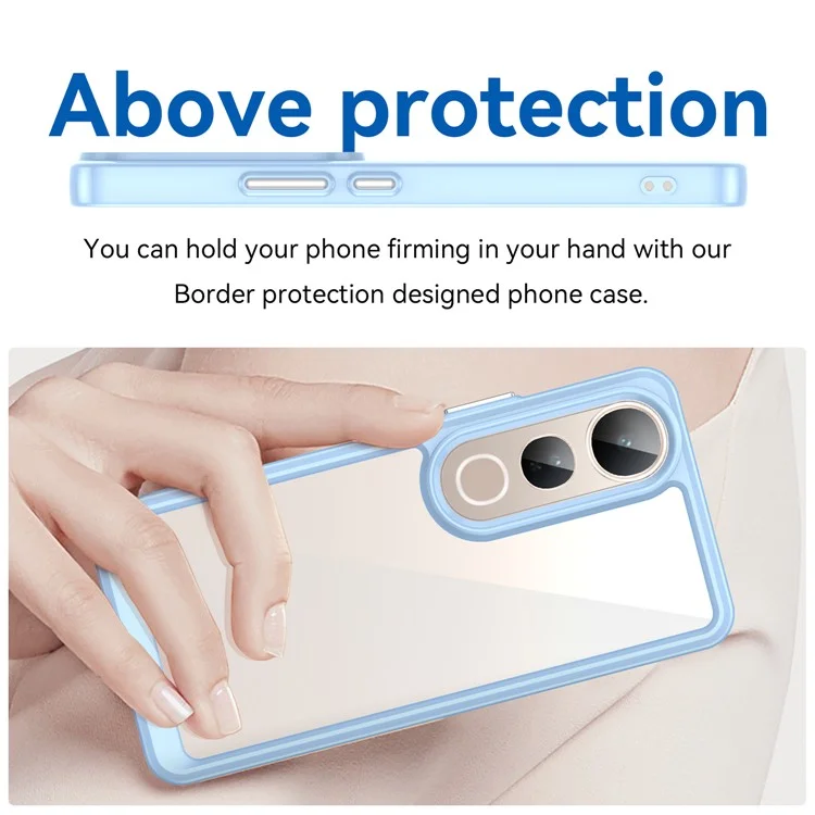 For vivo V50 Lite 5G / 4G Case TPU + Acrylic Protective Clear Phone Cover - Blue