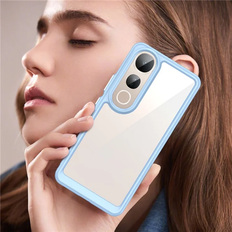 For vivo V50 Lite 5G / 4G Case TPU + Acrylic Protective Clear Phone Cover - Blue