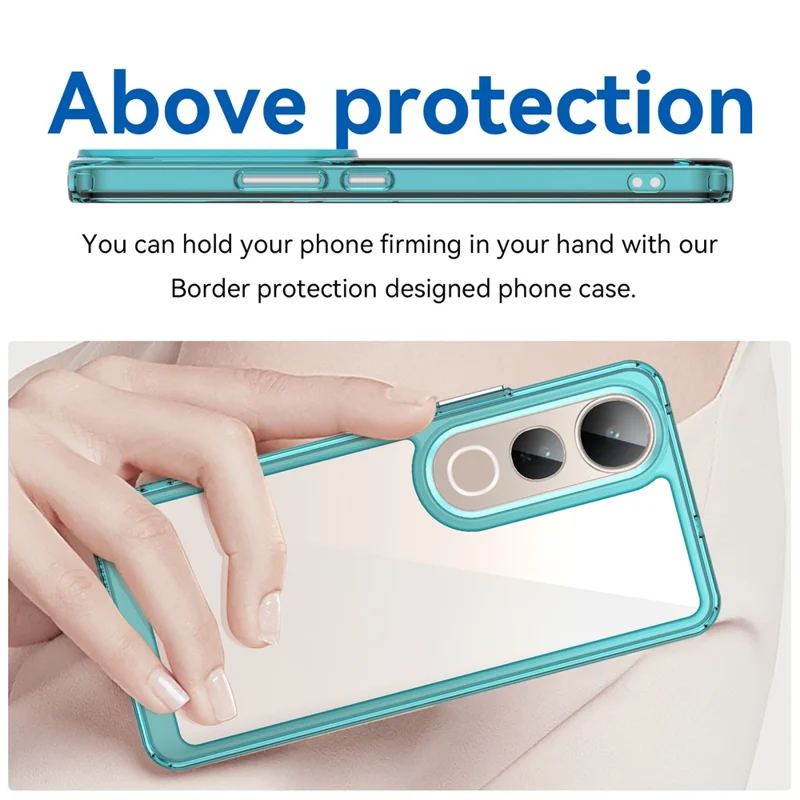 For vivo V50 Lite 5G / 4G Case TPU + Acrylic Protective Clear Phone Cover - Transparent Blue