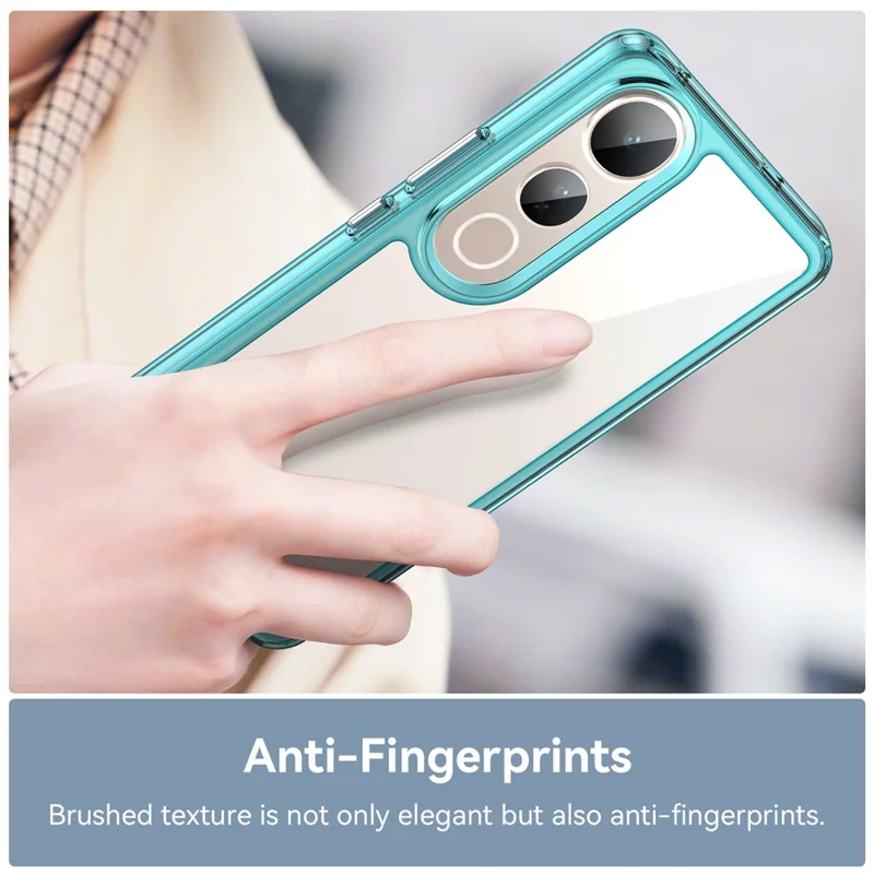 For vivo V50 Lite 5G / 4G Case TPU + Acrylic Protective Clear Phone Cover - Transparent Blue