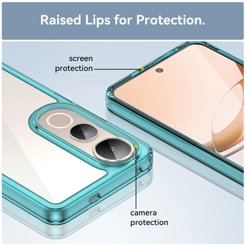 For vivo V50 Lite 5G / 4G Case TPU + Acrylic Protective Clear Phone Cover - Transparent Blue