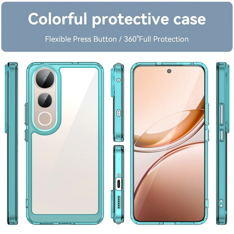For vivo V50 Lite 5G / 4G Case TPU + Acrylic Protective Clear Phone Cover - Transparent Blue