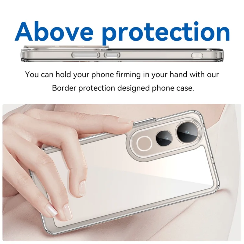 For vivo V50 Lite 5G / 4G Case TPU + Acrylic Protective Clear Phone Cover - Transparent