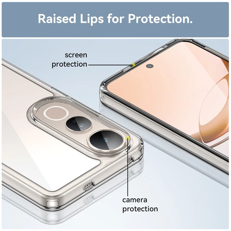 For vivo V50 Lite 5G / 4G Case TPU + Acrylic Protective Clear Phone Cover - Transparent