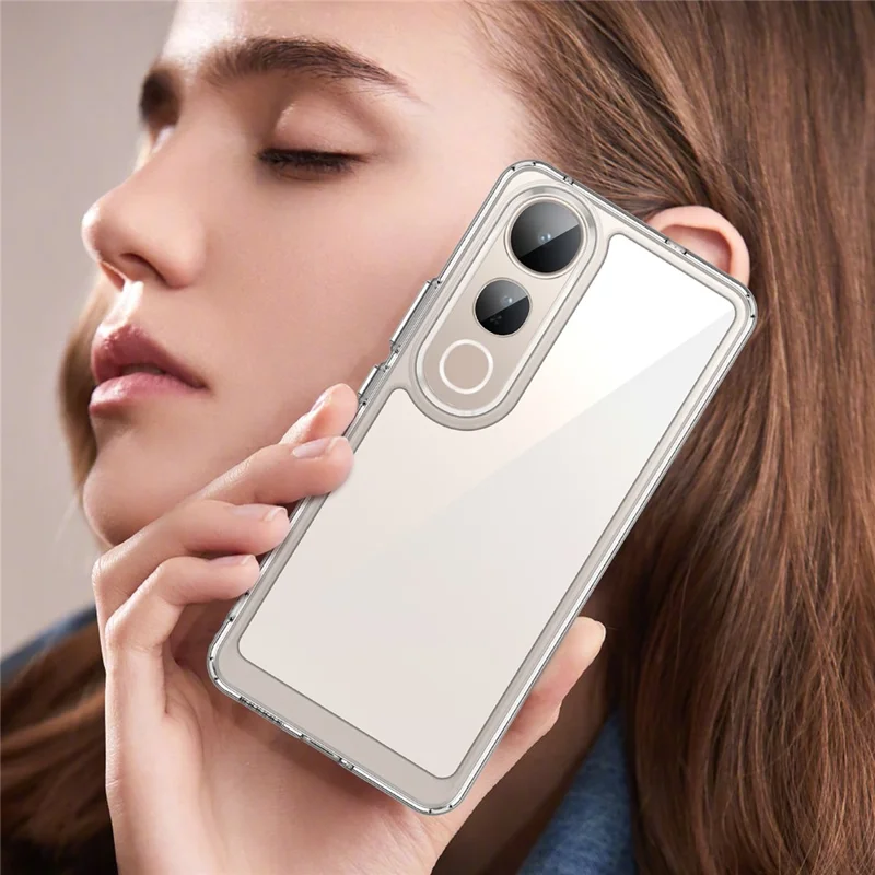 For vivo V50 Lite 5G / 4G Case TPU + Acrylic Protective Clear Phone Cover - Transparent