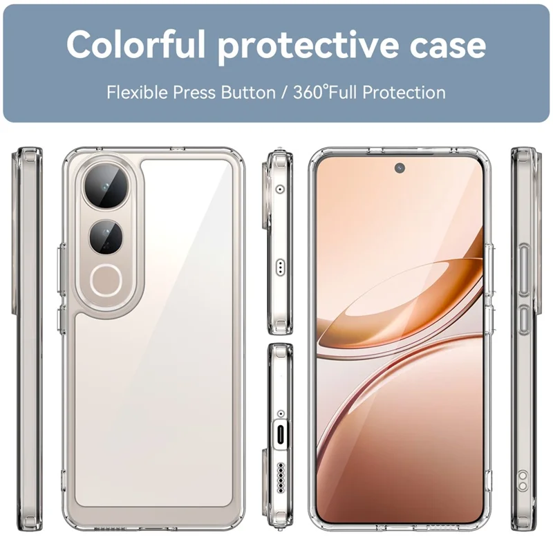 For vivo V50 Lite 5G / 4G Case TPU + Acrylic Protective Clear Phone Cover - Transparent