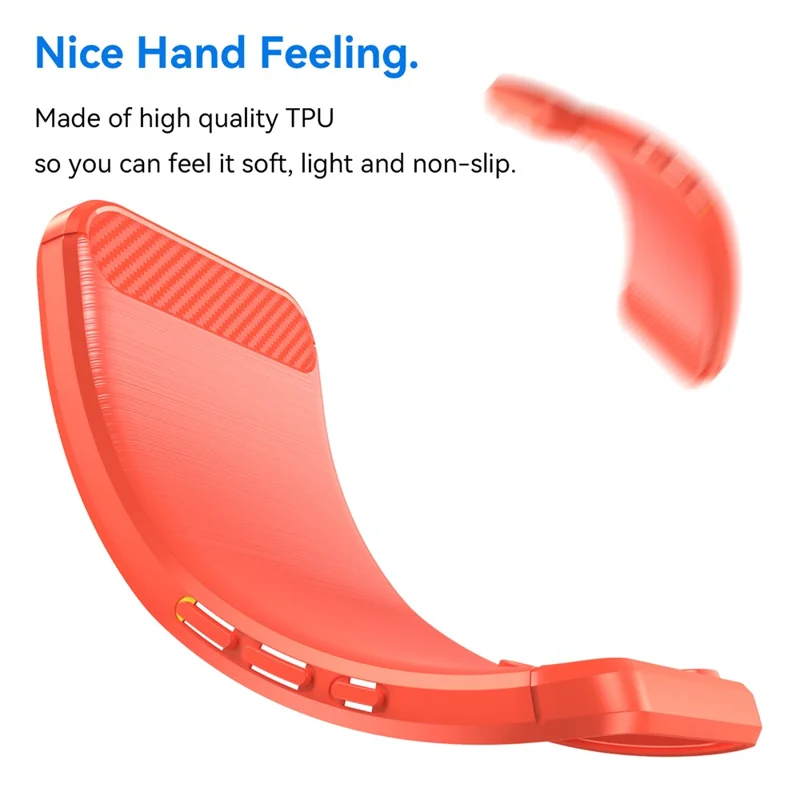 For vivo V50 5G Case Protective Phone Cover Carbon Fiber Texture Brushed - Red