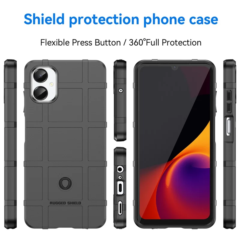 Чехол для Samsung Galaxy A06 5G с решетчатым дизайном, мягкий TPU, защита от царапин - Черный