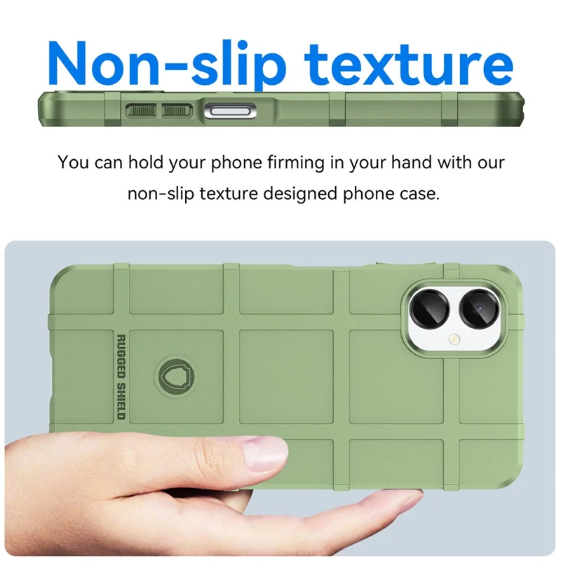 For Samsung Galaxy A06 5G Case Grid Design Soft TPU Scratch-Proof Phone Cover - Green