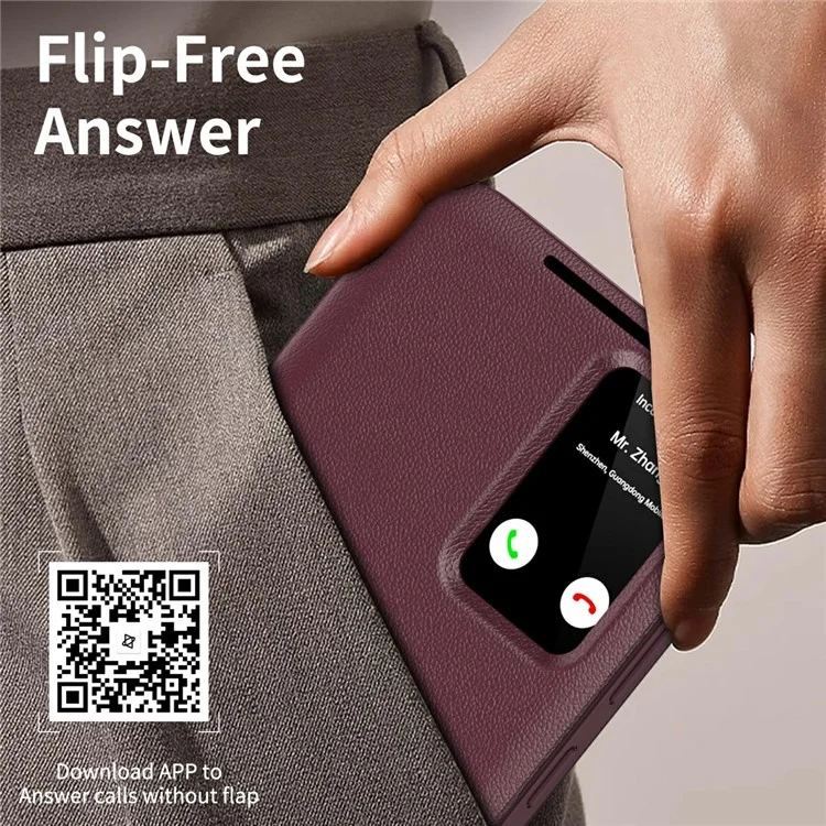 Cover per Samsung Galaxy A56 5G con Porta Carte Finestra Smart View in Pelle - Rosso Vino
