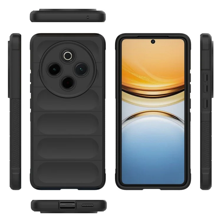 Чехол для vivo Y300 Pro 5G Противоударный мягкий TPU прочный задний чехол для телефона - Черный