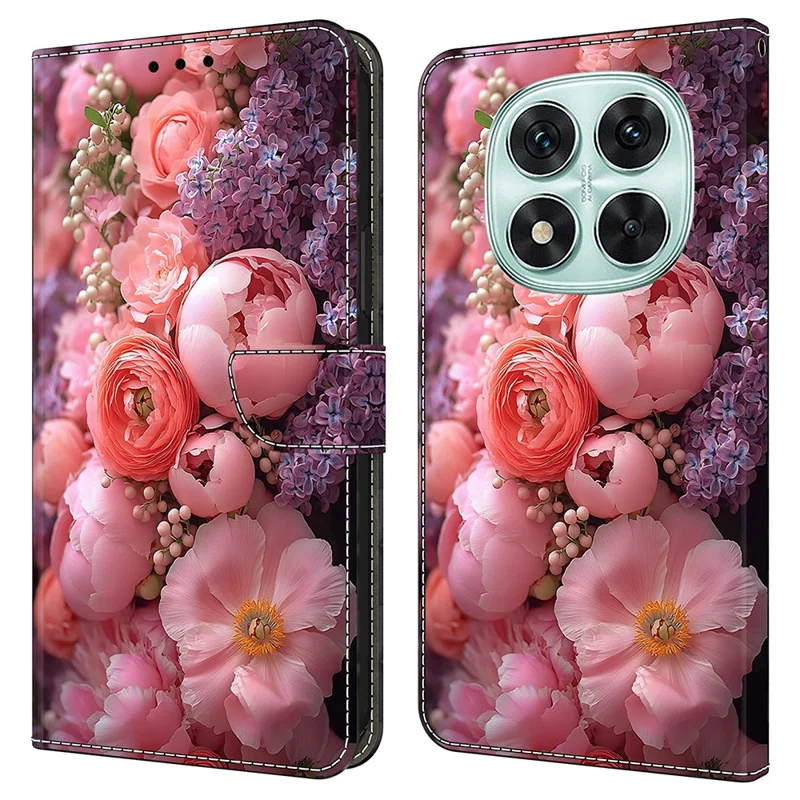 For Xiaomi Redmi Note 14 Pro 4G Leather Case Pattern Printing Wallet Stand Flip Phone Cover - Ranunculaceae