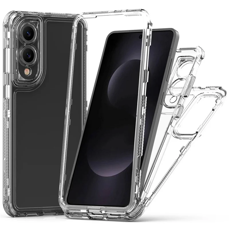 For Samsung Galaxy S25 Edge Case 3 in 1 Detachable Anti Drop Clear PC + TPU Phone Back Cover