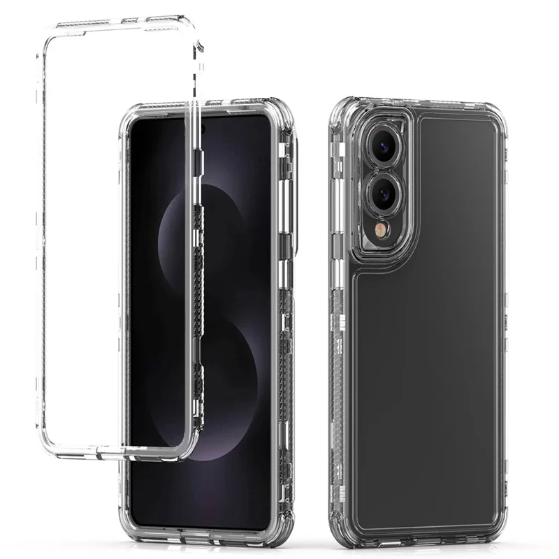 For Samsung Galaxy S25 Edge Case 3 in 1 Detachable Anti Drop Clear PC + TPU Phone Back Cover