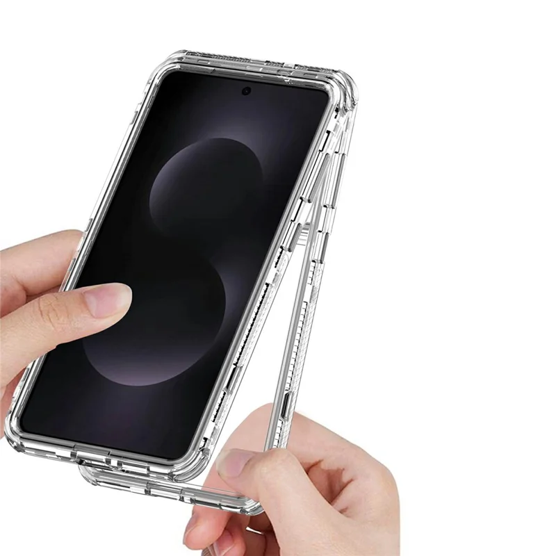 For Samsung Galaxy S25 Edge Case 3 in 1 Detachable Anti Drop Clear PC + TPU Phone Back Cover