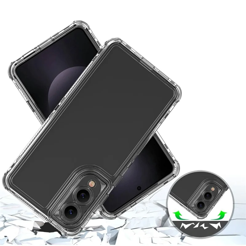 For Samsung Galaxy S25 Edge Case 3 in 1 Detachable Anti Drop Clear PC + TPU Phone Back Cover