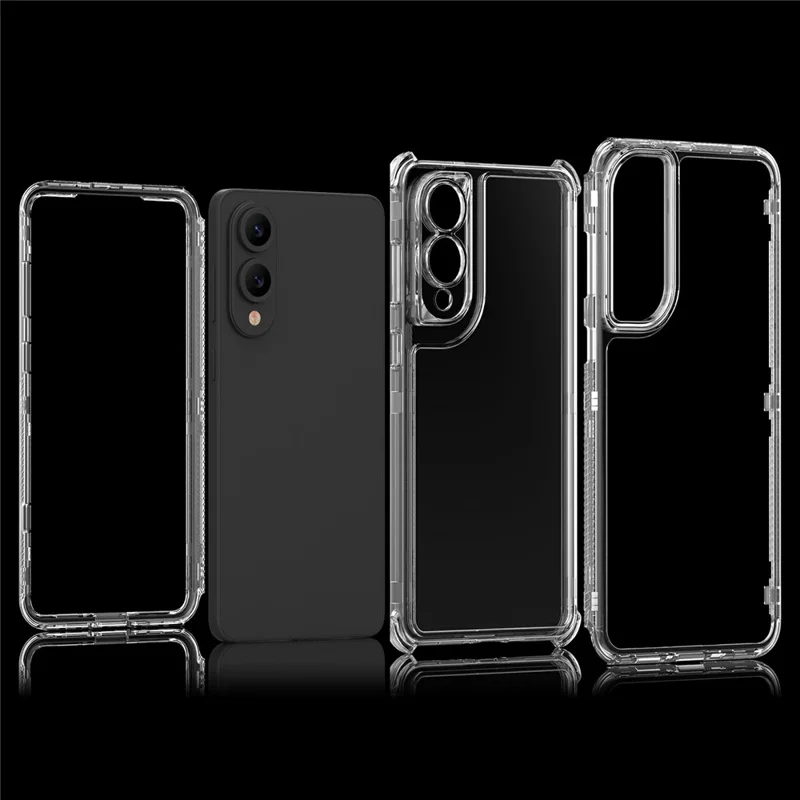 For Samsung Galaxy S25 Edge Case 3 in 1 Detachable Anti Drop Clear PC + TPU Phone Back Cover
