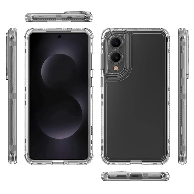For Samsung Galaxy S25 Edge Case 3 in 1 Detachable Anti Drop Clear PC + TPU Phone Back Cover