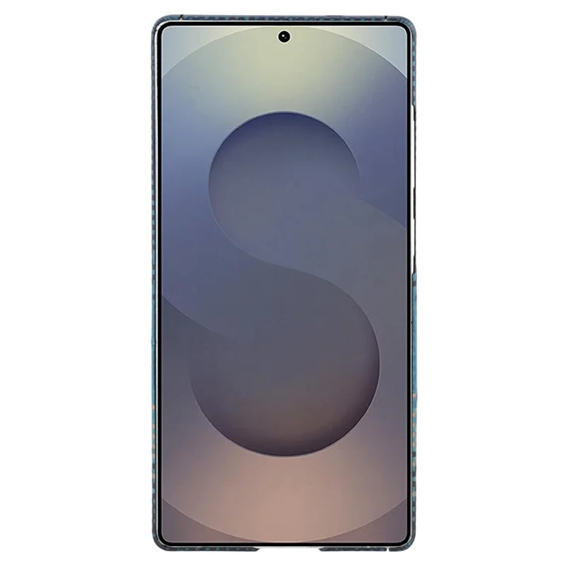 Für Samsung Galaxy S25 Ultra Magnetische Hülle mit präzisen Ausschnitten, Gradienten Aramid-Faser Handyhülle mit Metall-Objektivrahmen - Blaue schwebende Webtextur