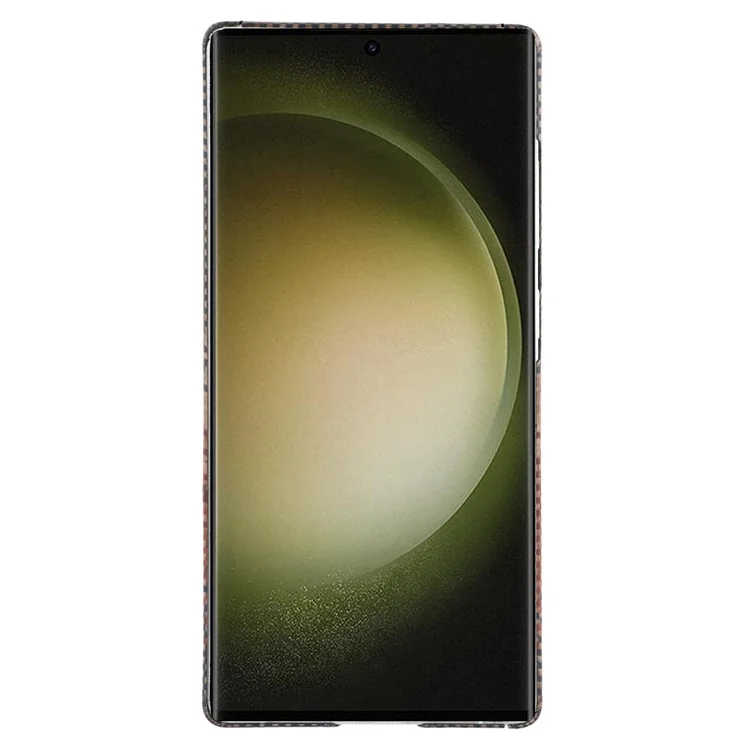 Capa Magnética para Samsung Galaxy S23 Ultra com Recortes Precisos, Fibra de Aramida em Gradiente e Moldura Metálica para Lente - Amarelo Pôr do Sol