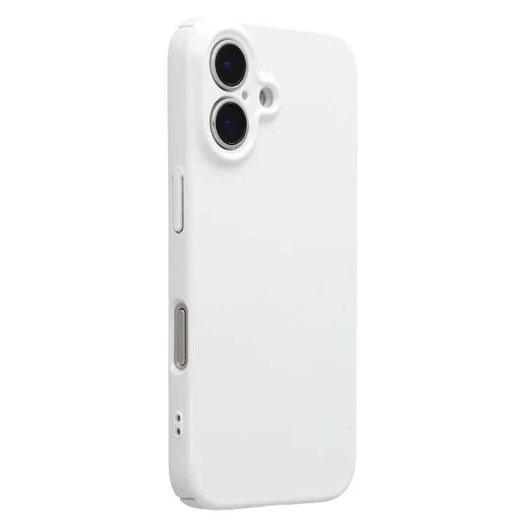 Achat en Vrac pour Étui iPhone 16 Plus Couche Unique PC Blanc Couverture de Téléphone Prise en Charge de l'Impression par Transfert Thermique 3D - Blanc Trous Précis Mat