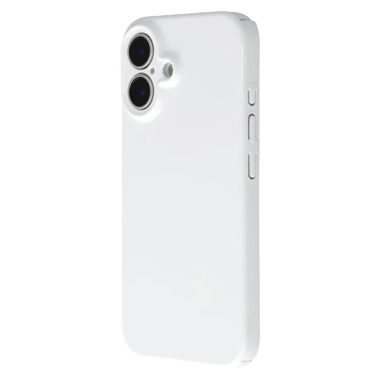Achat en Vrac pour Étui iPhone 16 Plus Couche Unique PC Blanc Couverture de Téléphone Prise en Charge de l'Impression par Transfert Thermique 3D - Blanc Trous Précis Mat