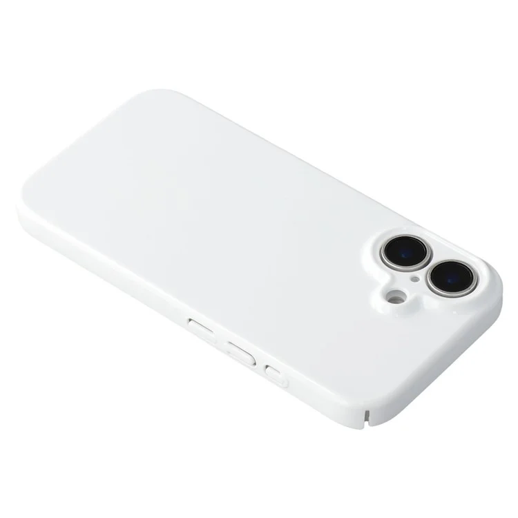 Achat en Vrac pour Étui iPhone 16 Plus Couche Unique PC Blanc Couverture de Téléphone Prise en Charge de l'Impression par Transfert Thermique 3D - Blanc Trous Précis Mat