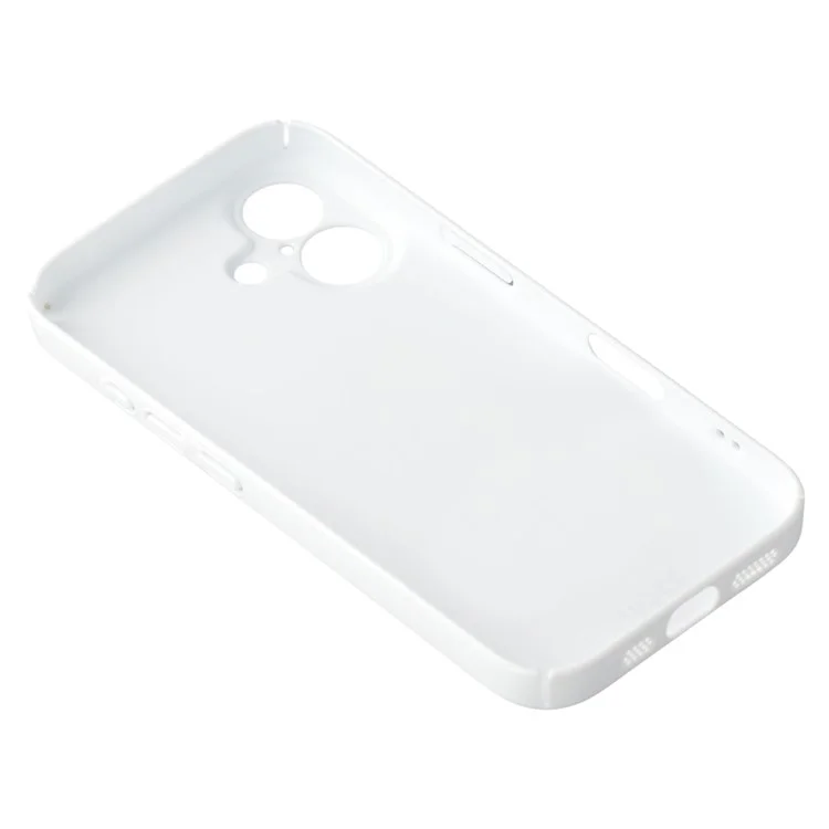 Achat en Vrac pour Étui iPhone 16 Plus Couche Unique PC Blanc Couverture de Téléphone Prise en Charge de l'Impression par Transfert Thermique 3D - Blanc Trous Précis Mat
