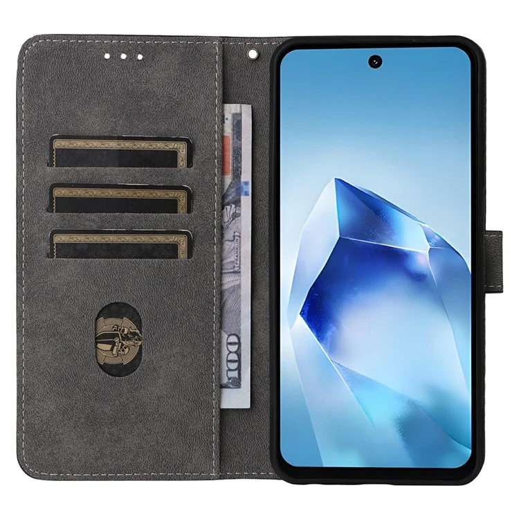 Cover a portafoglio per itel Power 70 4G con blocco RFID, in pelle PU, con supporto e cinghia - Nero