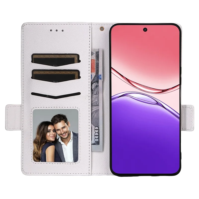 For Oppo F29 Pro 5G (Global) / A5 Pro 5G (China) Case with Wrist Strap Litchi Texture PU Leather Wallet Phone Cover - White