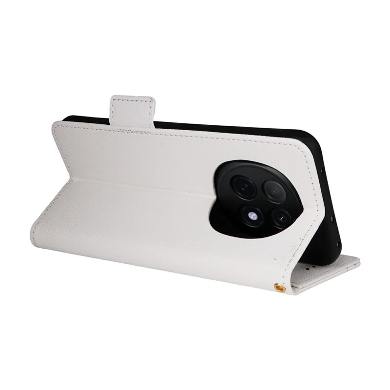 For Oppo F29 Pro 5G (Global) / A5 Pro 5G (China) Case with Wrist Strap Litchi Texture PU Leather Wallet Phone Cover - White