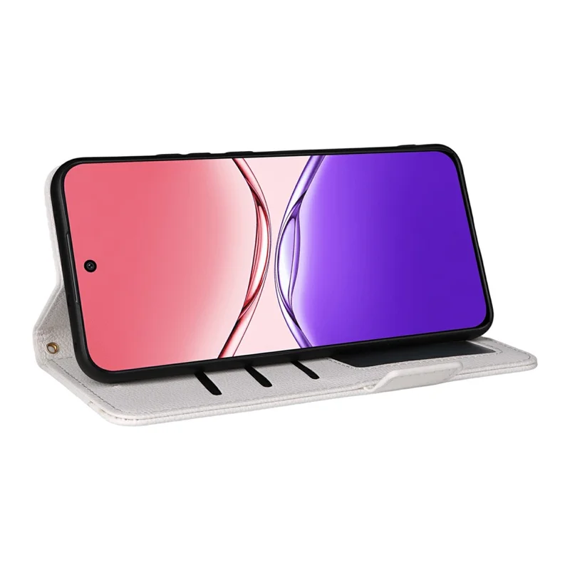 For Oppo F29 Pro 5G (Global) / A5 Pro 5G (China) Case with Wrist Strap Litchi Texture PU Leather Wallet Phone Cover - White