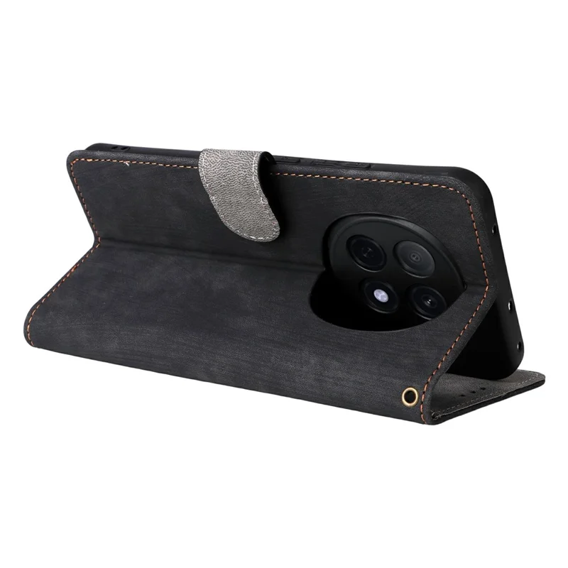 For Oppo F29 Pro 5G (Global) / A5 Pro 5G (China) Case Wallet RFID Blocking PU Leather Cover Stand with Strap - Black