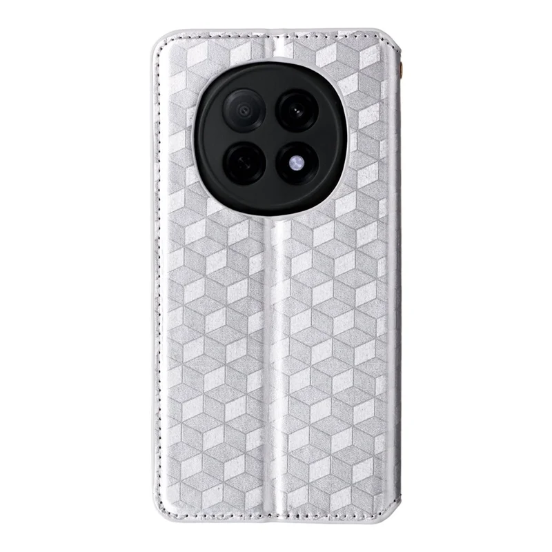 Voor Oppo F29 Pro 5G (Wereldwijd) / A5 Pro 5G (China) Hoesje Portemonnee Ruitstructuur Leer Telefoonhoes - Zilver