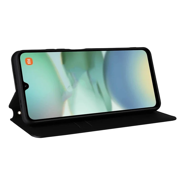 Für Xiaomi Redmi A5 NFC (173,45 mm) Hülle Geldbörse Rautenmuster Geprägtes Leder Handyhülle - Schwarz
