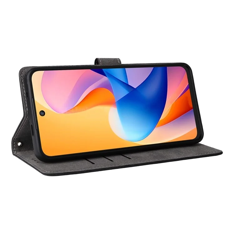 Cover a portafoglio per TCL 60R 5G / 60 5G con blocco RFID in pelle PU, supporto e cinturino - Nero
