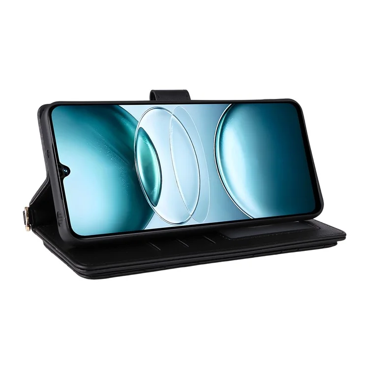 Standfunktion Brieftasche Hülle mit Schulter- / Handgelenkband für Umidigi G100A / G100 5G / G100 Lederhülle - Schwarz